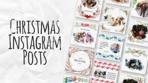 圣诞节Instagram展示AE模板