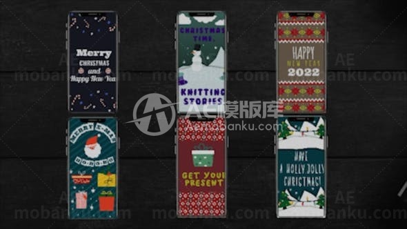 手机应用程序编织圣诞故事AE模板