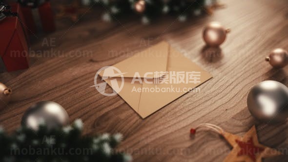 圣诞节信封打开演绎AE模板