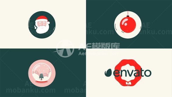 圣诞节标志展示演绎AE模板