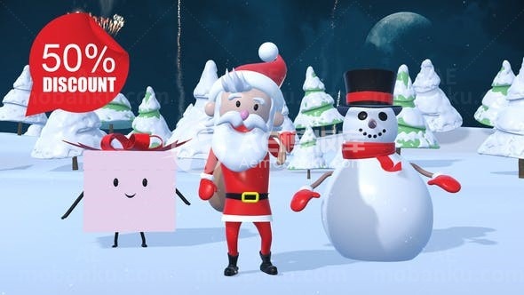 圣诞老人三维卡通演绎AE模板