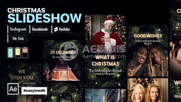 圣诞幻灯片展示AE模板