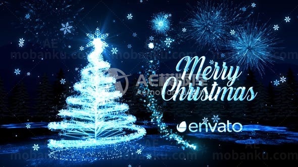 圣诞雪花问候演绎AE模板