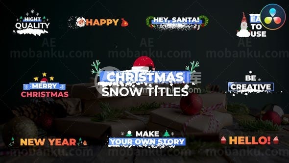 圣诞雪标题展示AE模板