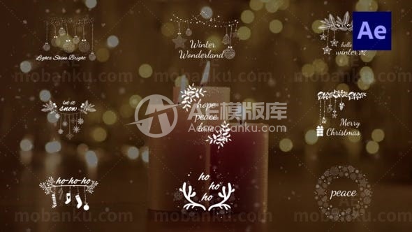 圣诞标题动态演绎AE模板