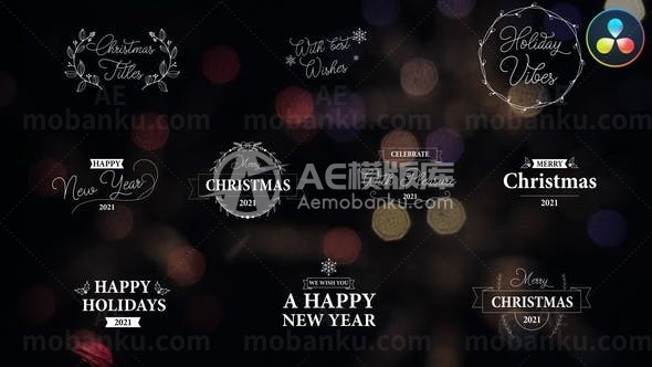 圣诞标题动态演绎AE模板