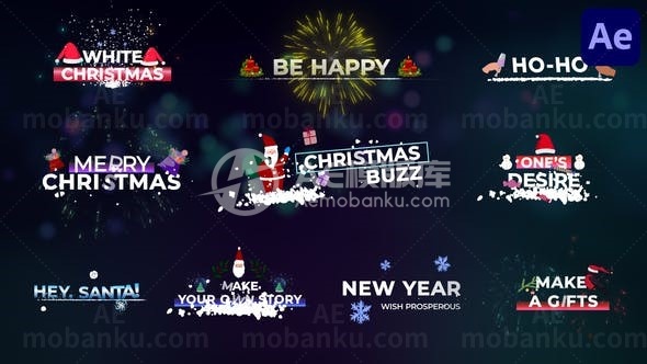 圣诞标题动态演绎AE模板