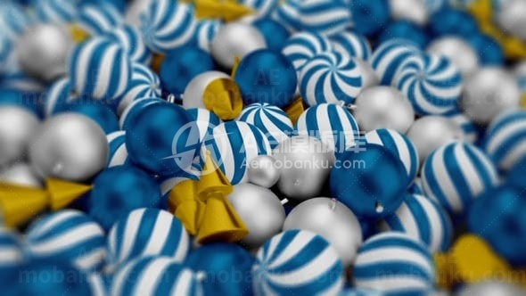 圣诞树玩具标志演绎AE模板