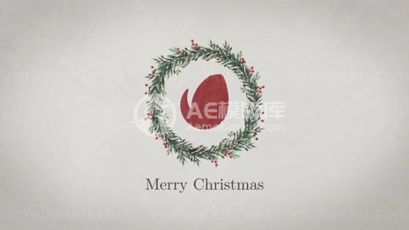 圣诞花环标志演绎AE模板