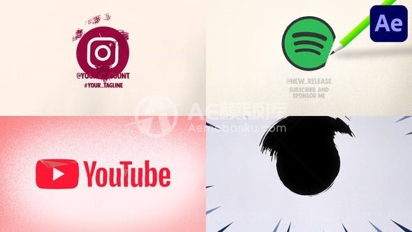 电影纸标志演绎AE模板