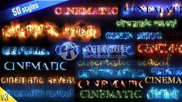 50种电影文本风格展示AE模板