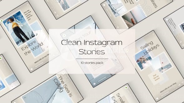 Instagram多屏图片视频展示AE模板