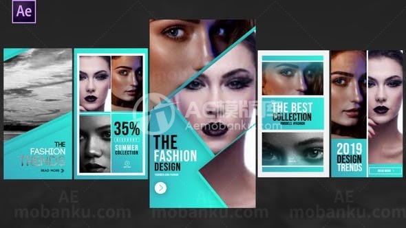 Instagram多屏图片视频展示AE模板