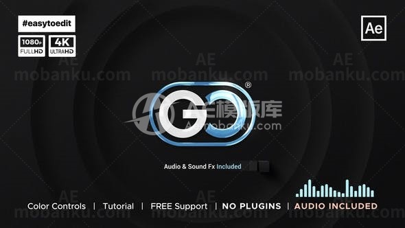 闪光徽标展示演绎AE模板