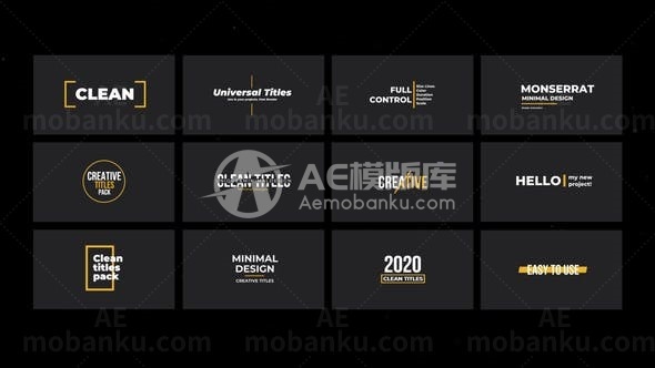 多组标题动画演绎AE模板