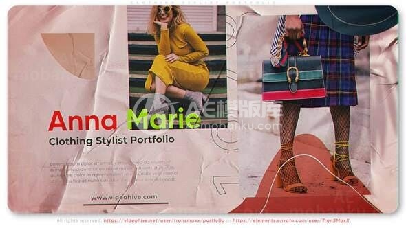 服装设计师作品集展示AE模板