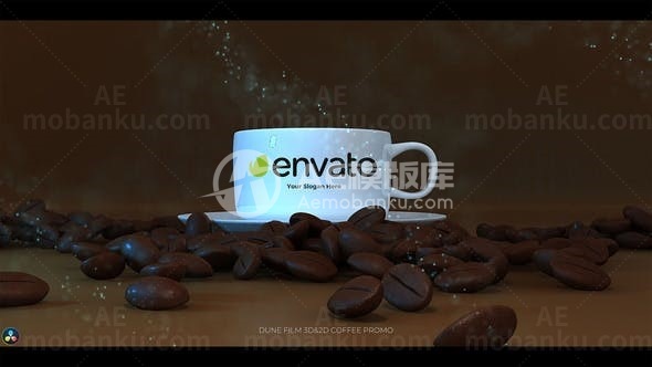 咖啡标志动态演绎AE模板