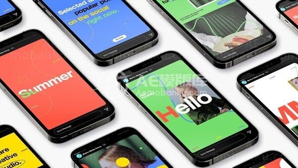 丰富多彩的介绍故事多屏展示AE模板