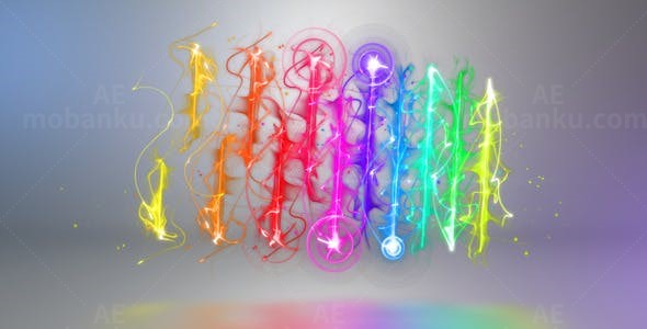 彩色标志展示演绎AE模板