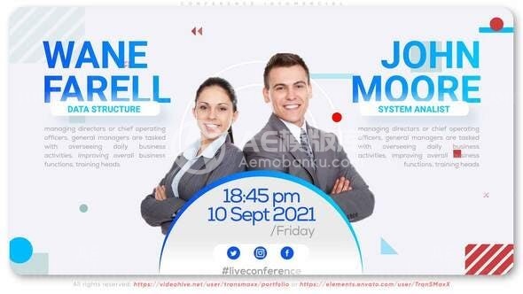 会议电视广告展示AE模板