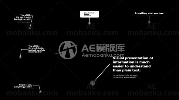 公司通知多组标题动态演绎AE模板