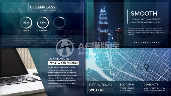 公司演示文稿动态演绎AE模板