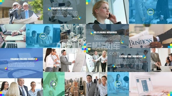 公司幻灯片动态演绎AE模板