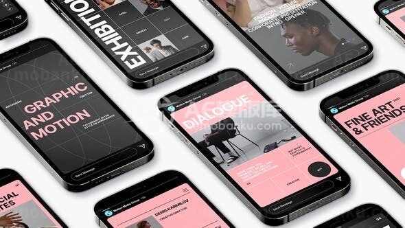 手机应用程序图片视频展示AE模板