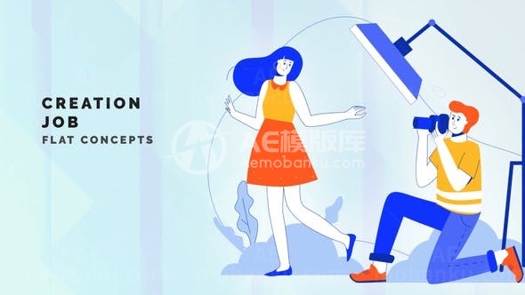 创造工作平面概念MG动画AE模板