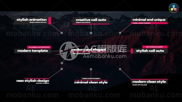 多组标题信息线动态演绎AE模板