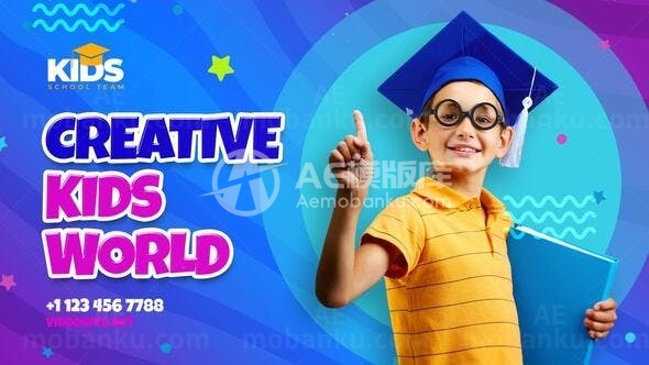 创意儿童学校介绍AE模板