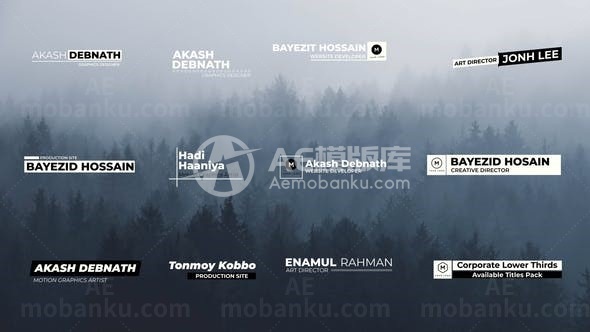 多组标题动态演绎AE模板