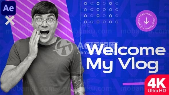 创意Youtube简介图片标题展示AE模板