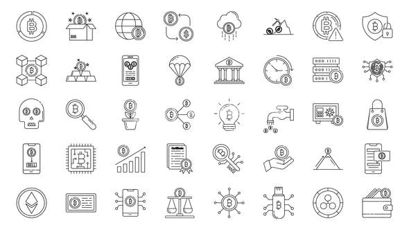 加密货币行图标演绎AE模板