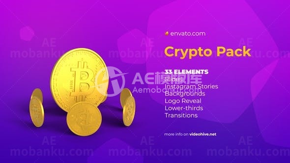 加密包比特币宣传展示AE模板