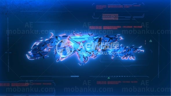 赛博朋克标志演绎AE模板