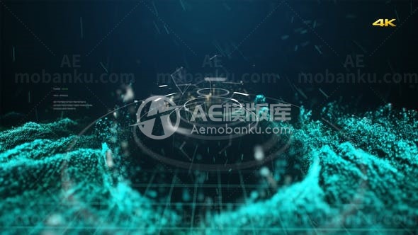 赛博浪潮标志展示演绎AE模板