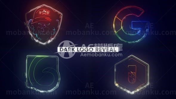 深色标志展示演绎AE模板