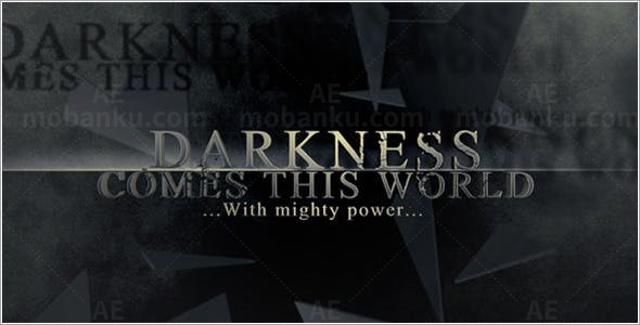 黑暗降临标题破碎AE模板