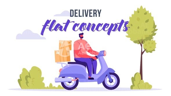 交付平台概念MG动画AE模板