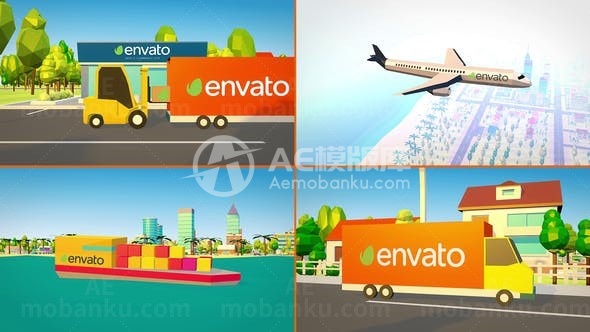 三维动画快递宣传展示AE模板