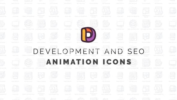 开发和搜索引擎动画图标演绎AE模板