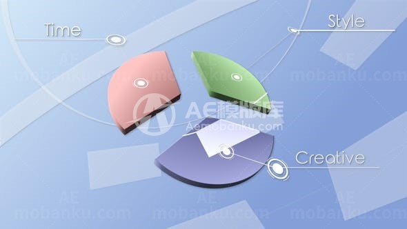 三维图表徽标演绎AE模板