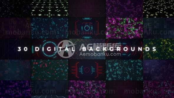 数字背景标题演绎AE模板