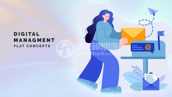 数字管理平面概念MG动画AE模板