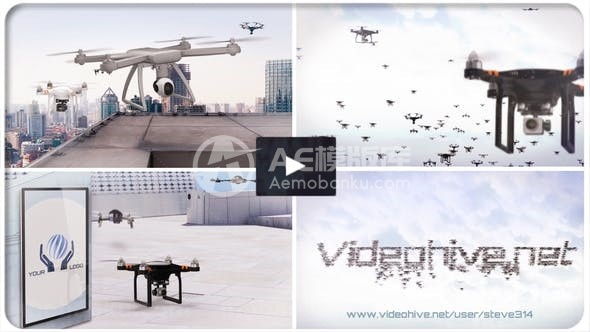 无人机技术展示AE模板