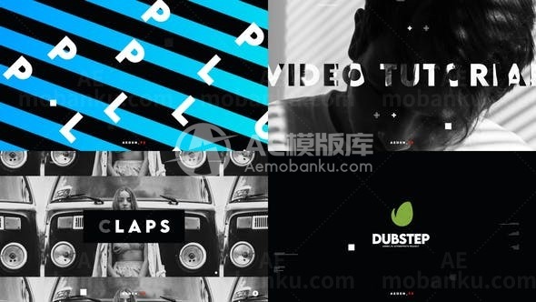 抽象时髦品牌徽标演绎AE模板