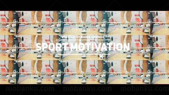 体育运动故障效果过渡视频展示AE模板