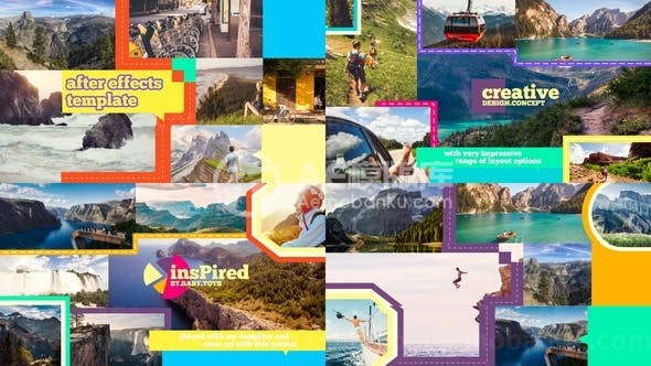 动态排版图片视频展示AE模板