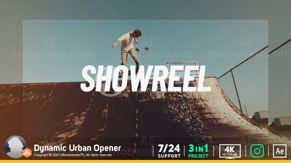 动态城市图片视频展示AE模板